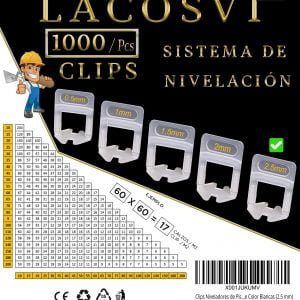 LACOSVI Sistema de Nivelación de Juntas 2.5mm Clips – Calzos