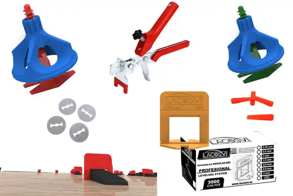 Pinza para sistema de nivelación en uso